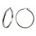 Sterling Silver 925 Hoop Half Round