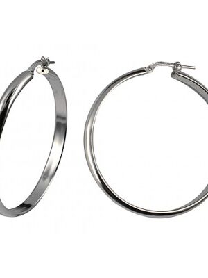 Sterling Silver 925 Hoop Half Round