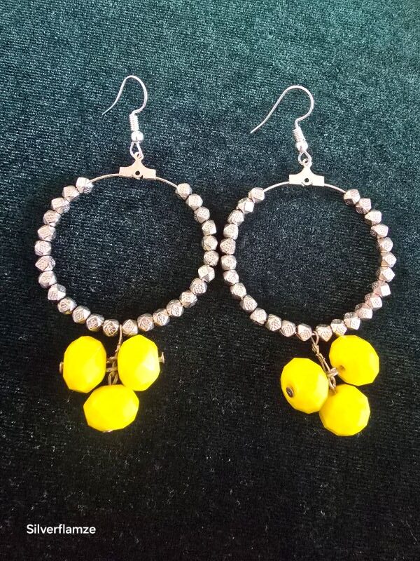 Natural Brown Agate Yellow Glass Bead Necklace - Image 7