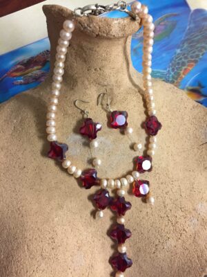 Pink Akoya Freshwater Abacus Pearl Necklace