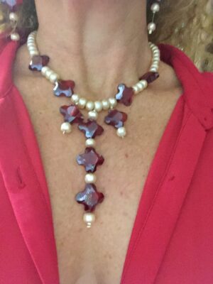 Pink Akoya Freshwater Abacus Pearl Necklace