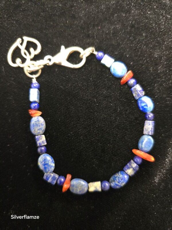 Lapis Lazuli Carnelian Copper Heart Necklace Set - Image 4