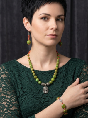 Sea Sediment Pewter Tutankhamun Necklace Set