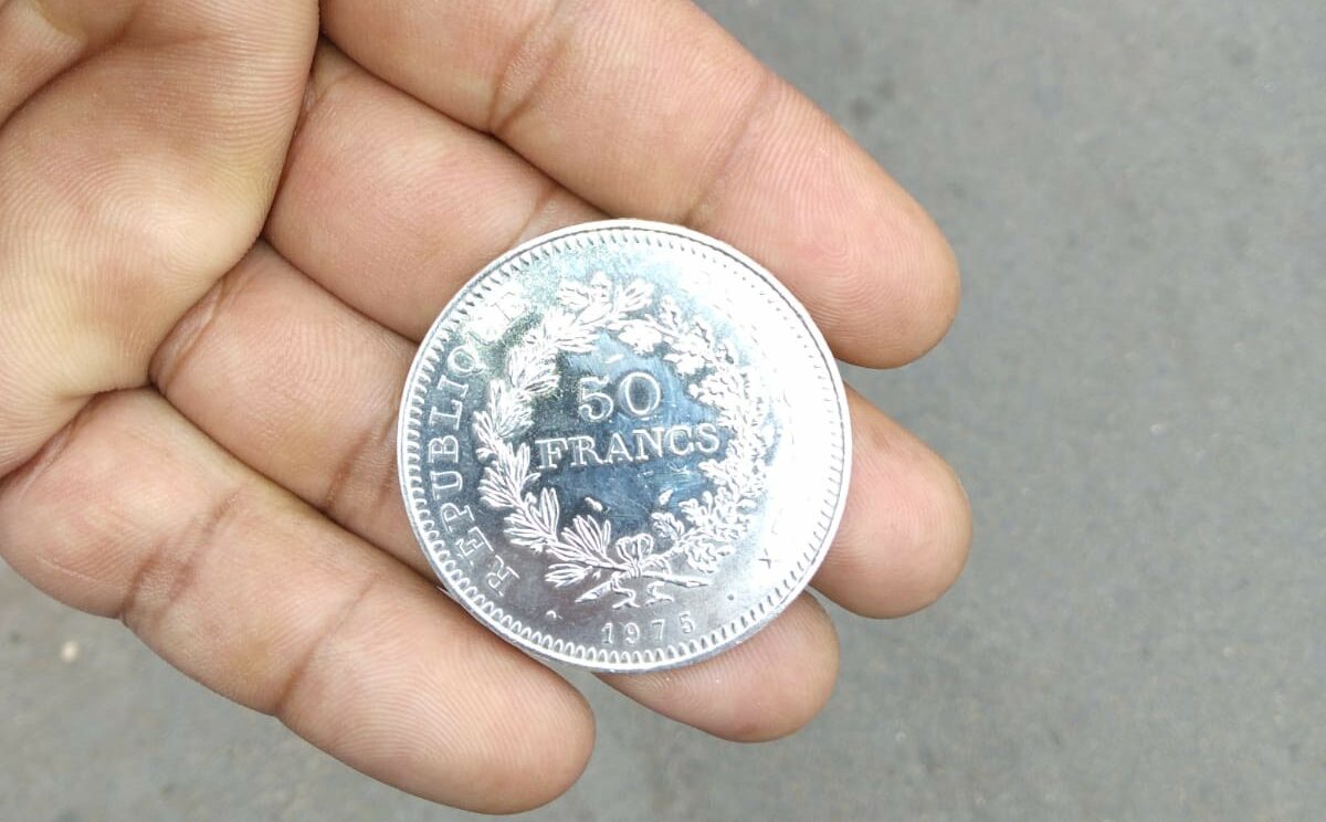 Moroccan Silver 50 Franc Coin