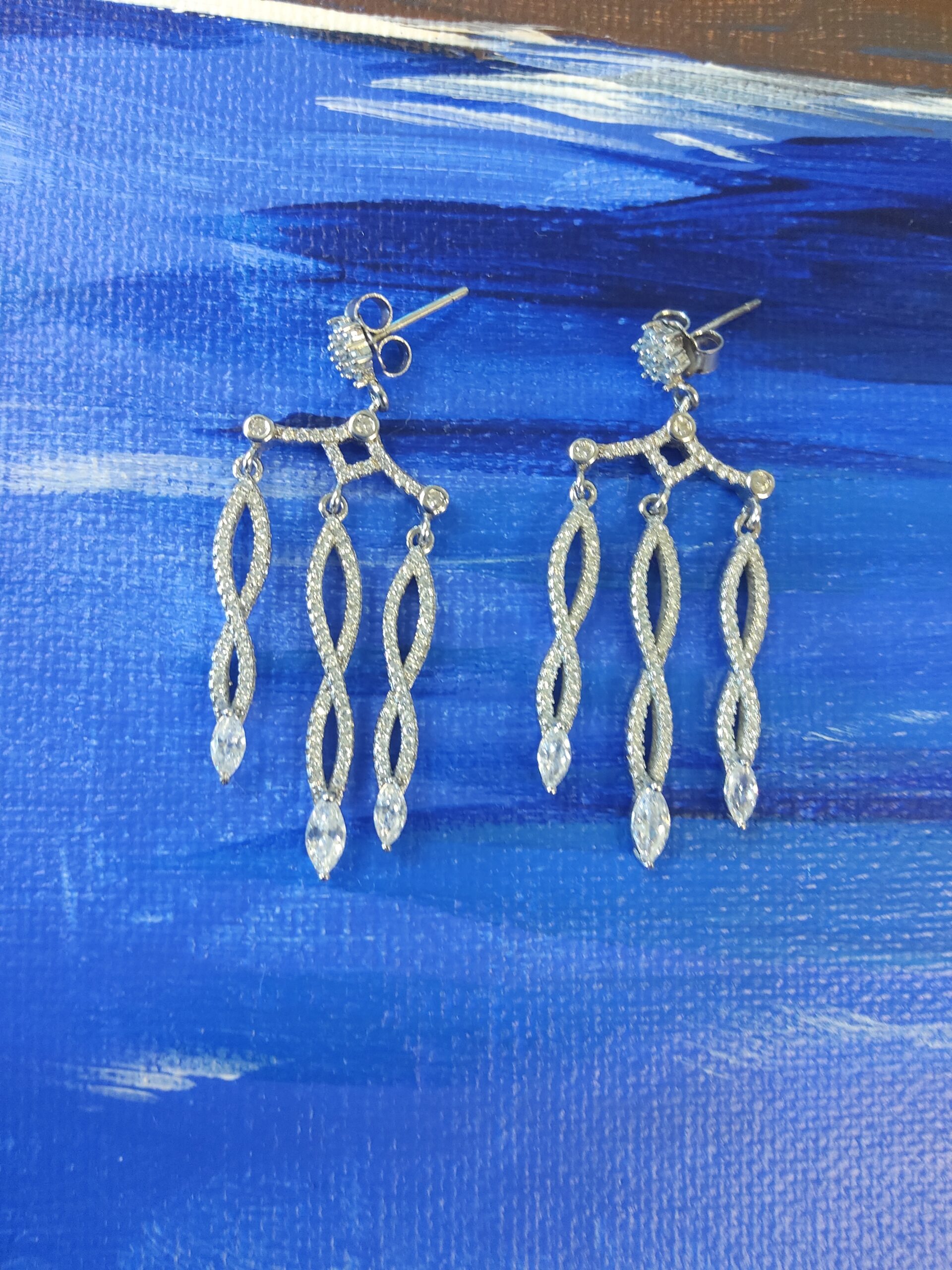 Sterling silver cubic zircon earrings