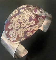 Handmade Sterling Silver Mokume Gane Cuff Bangle