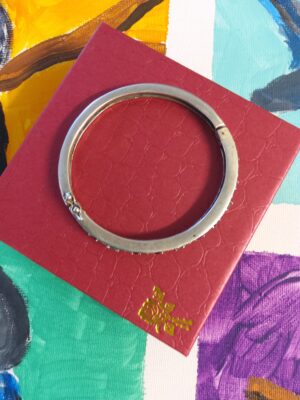 Multi Gemstone Sterling Silver Tennis Bangle