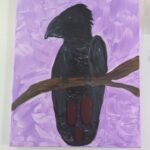 Red Tailed Black Cockatoo Painting