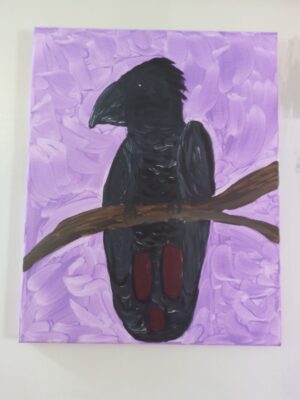 Red Tailed Black Cockatoo Painting