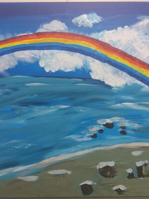 Rainbow at Larache Acrylic Painting