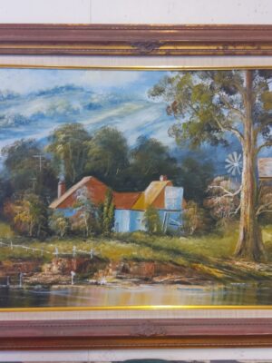 The Blue House Oil Painting