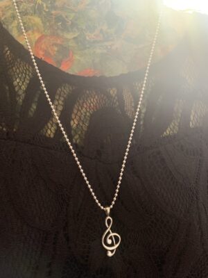 Sterling Silver Vintage Music Note and Italian Ball Chain