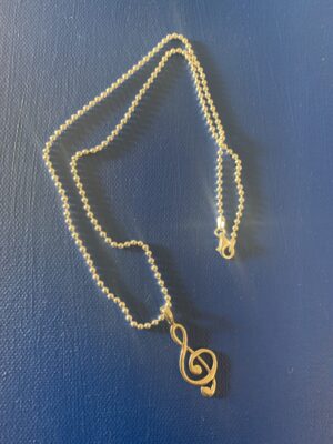 Sterling Silver Vintage Music Note and Italian Ball Chain