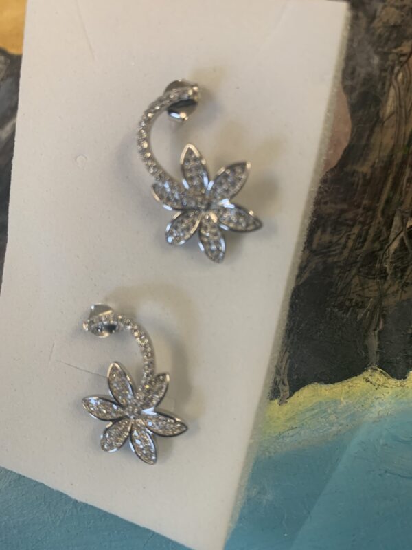 Sterling silver Flower Cubic Zircon Earrings Stud