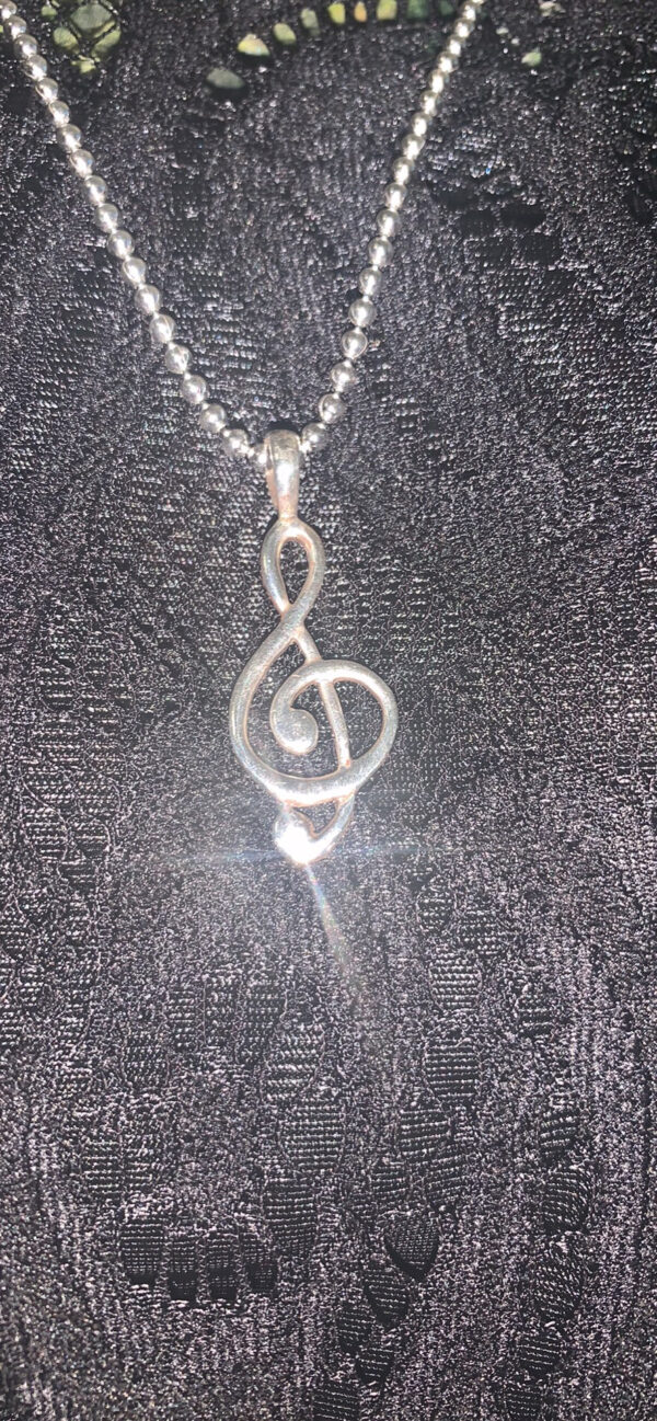 Sterling Silver Vintage Music note and Sterling Silver Italian Ball chain