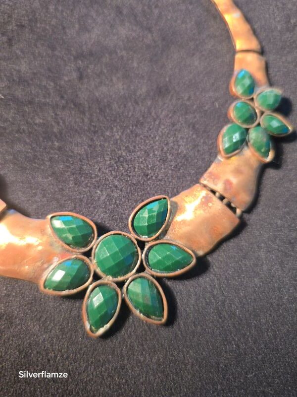 Green Aventurine Vintage Copper Necklace