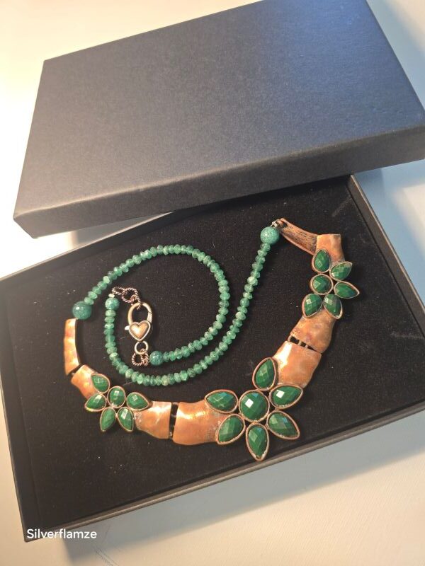 Green Aventurine Vintage Copper Necklace - Image 3