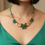 Green Aventurine Vintage Copper Necklace