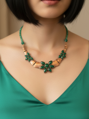 Green Aventurine Vintage Copper Necklace
