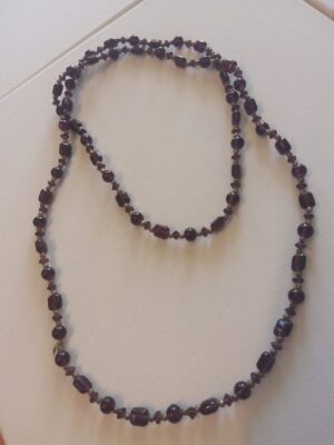 Amethyst Vintage Handmade Glass Extra long Beaded Necklace