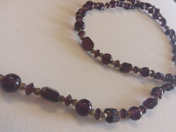 Amethyst Vintage Handmade Glass Bead Extra long Beaded Necklace