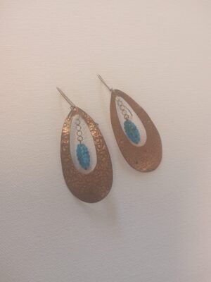 Embossed Handmade Copper Hoop Earrings