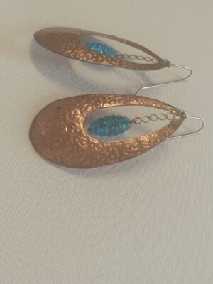 Embossed Handmade Copper Hoop Earrings