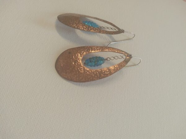 Embossed Handmade Copper Hoop Earrings