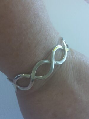 Sterling Silver Solid Wave Cuff Bangle