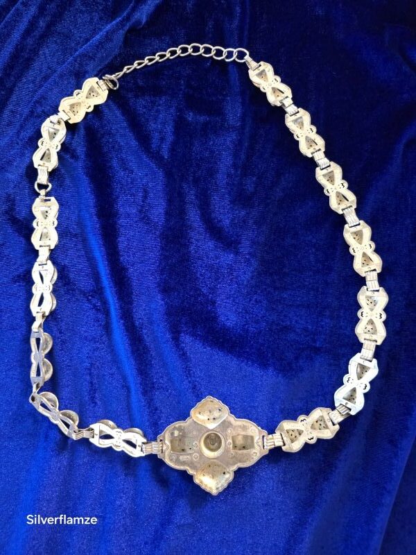 Antique Spanish White Metal Belt - Image 4