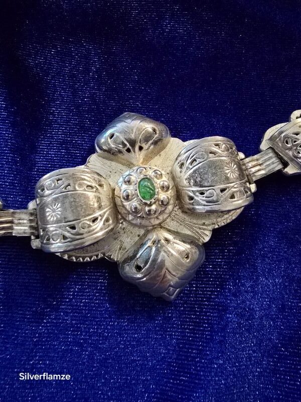 Antique Spanish White Metal Belt - Image 3