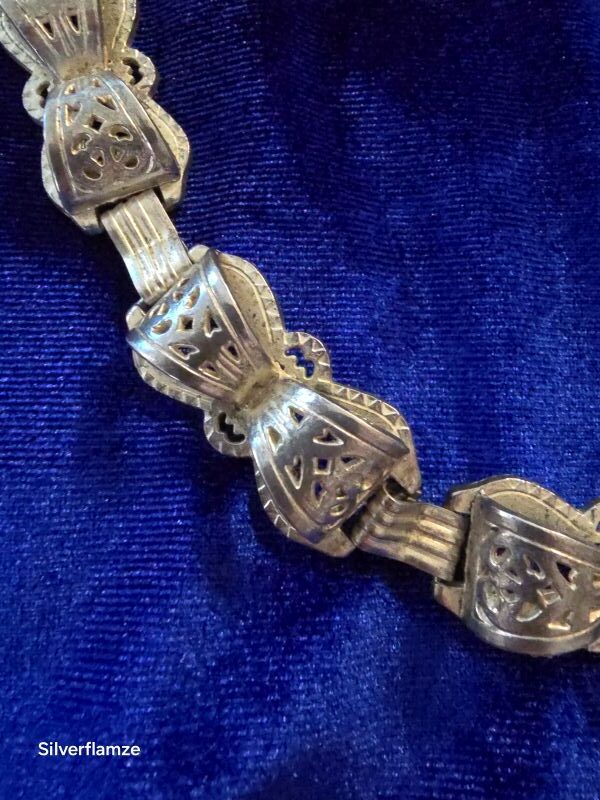 Antique Spanish White Metal Belt - Image 6