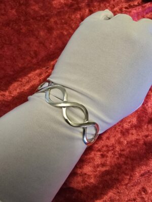 Sterling Silver Solid Wave Cuff Bangle