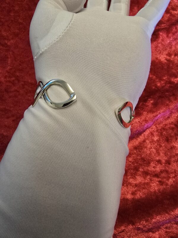 Sterling Silver Solid Wave Cuff Bangle