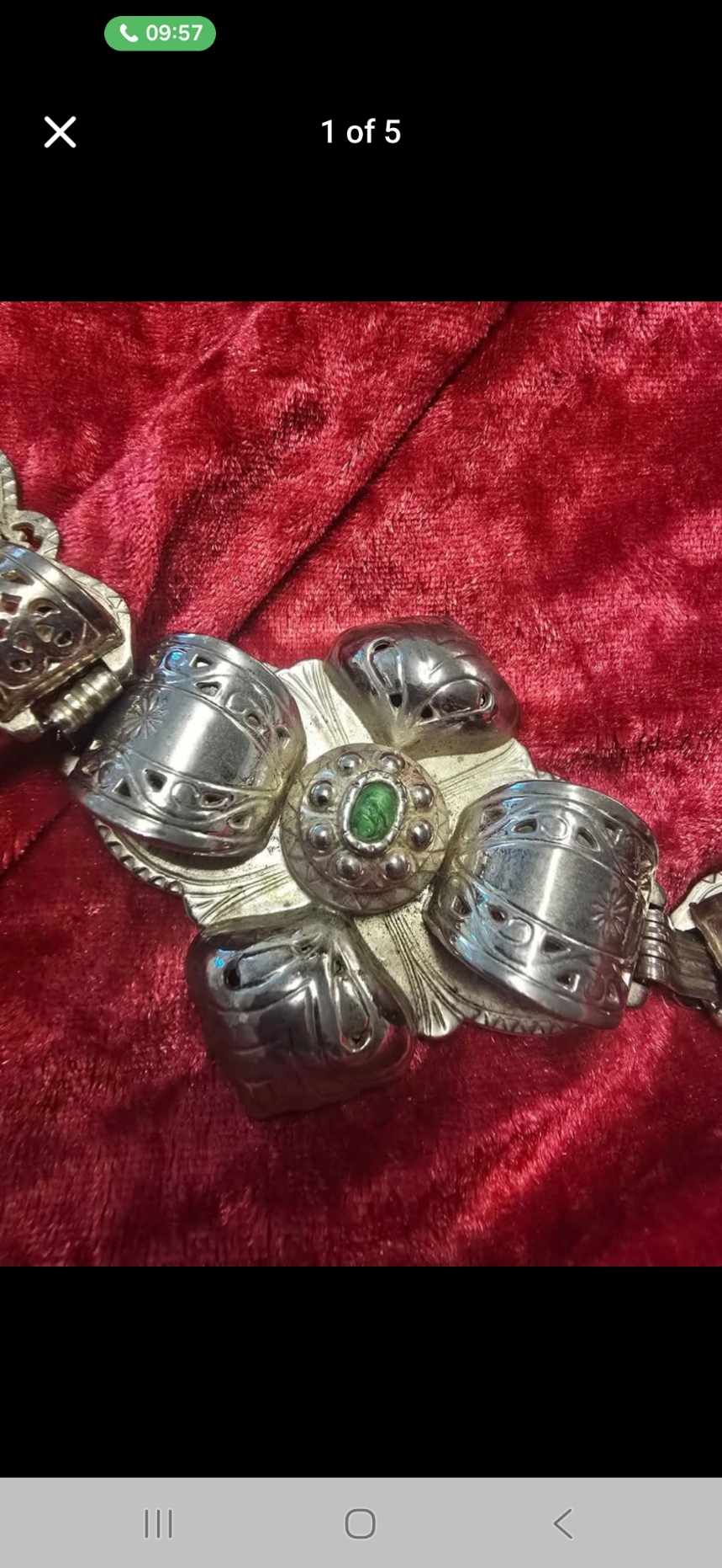 Antique Spanish Silver White Metal Fashionable Belt - Image 2