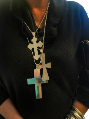 Sterling Silver Three Cross Design Pendants and Chains