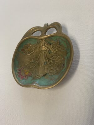 Enamel Brass Vintage  Trinkets Dish