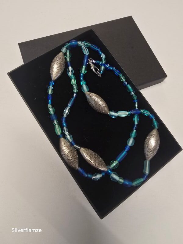Blue Vintage Glass Beaded Necklace
