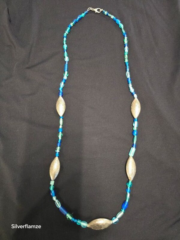Blue Vintage Glass Beaded Necklace