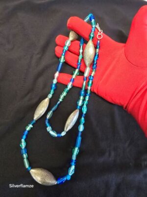 Blue Vintage Glass Beaded Necklace