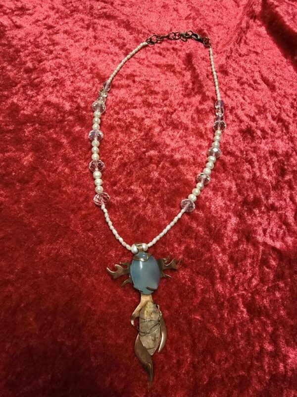 Copper Flamze Cross Pendant Bead Necklace - Image 6