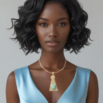 Sterling Silver Blue Tiger Eye Pendant Collar