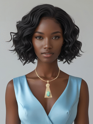 Sterling Silver Blue Tiger Eye Pendant Collar