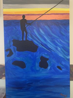 The Fisherman Acrylic Painting