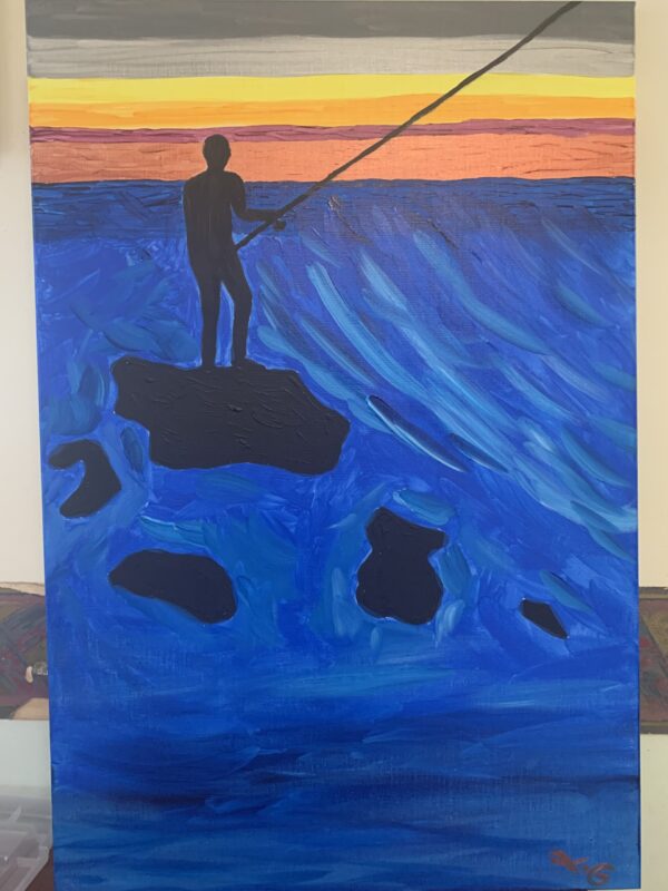 The fisherman acrylic painting