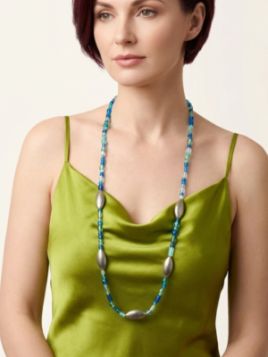 Blue Vintage Glass Beaded Necklace