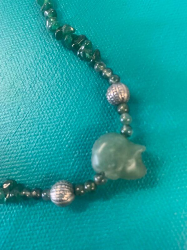 Adventurine beaded pig necklace