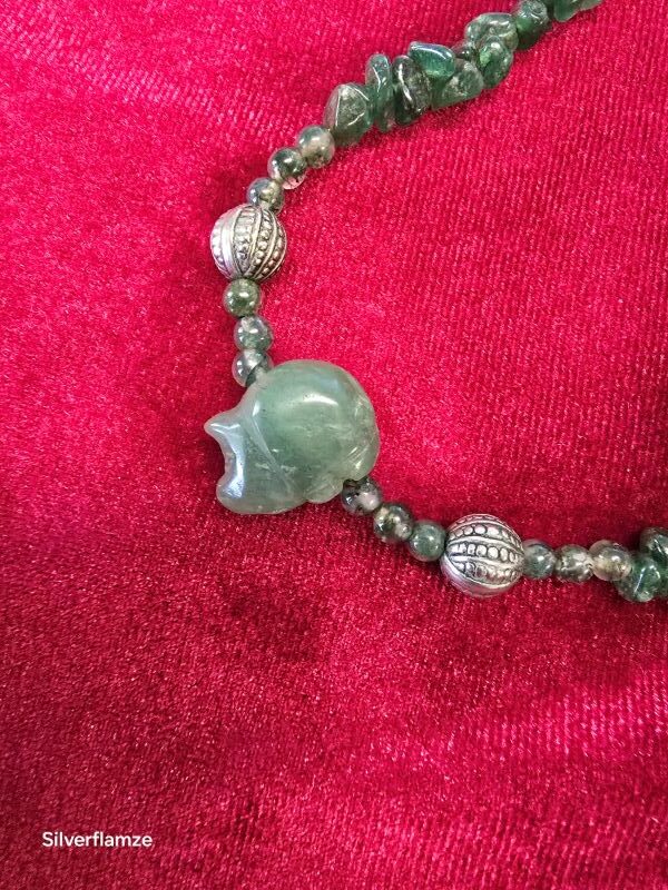 Aventurine Crystal Beaded Pig Necklace
