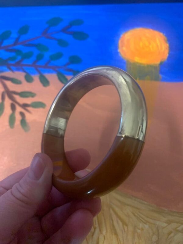 Brown Plastic Brass Vintage Bangle