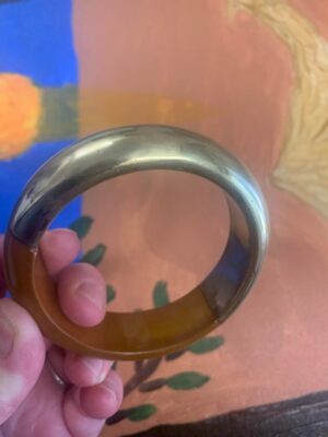 Brown Plastic Brass Vintage Bangle